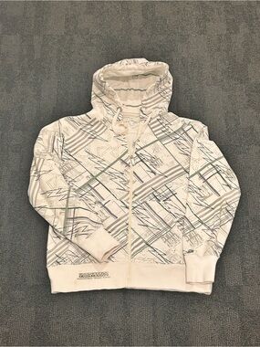 Point Zero White Hoodie with Gray Logo Accent